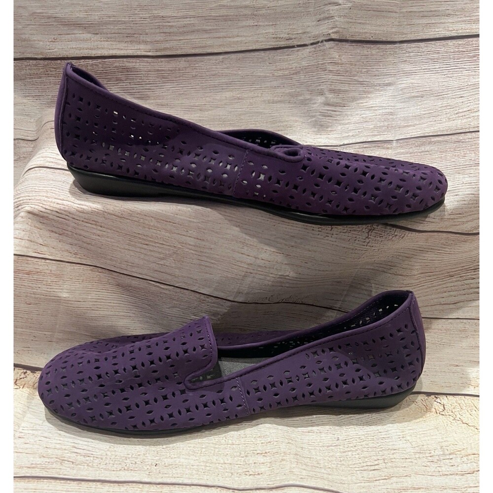 Aerosoles Women's You Betcha Purple Leather Slip-on Loafer Size 9.5